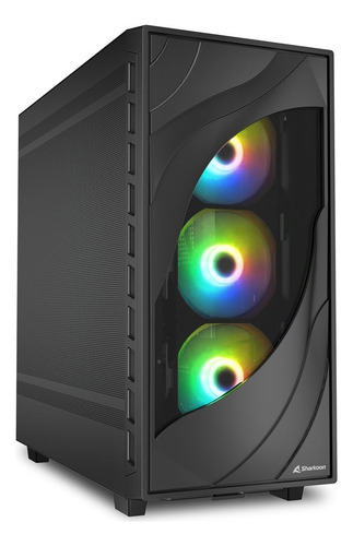 Gabinete Atx Gamer Sharkoon Rebel C80m Rgb Panel Metal Negro