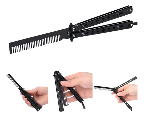 Kit 2 Canivetes Pente E Butterfly Sem Fio S/ Corte Treino Cor Prata