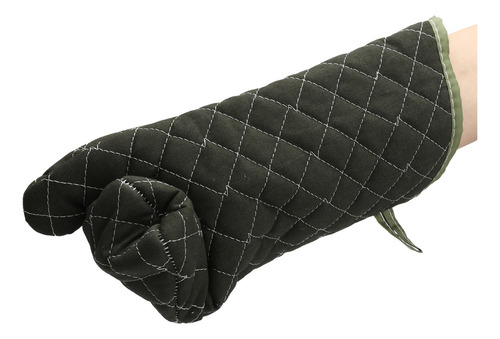 Guantes Para Hornear, De Algodón Verde, Gruesos, Resistentes