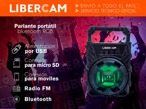 Imagen 3 de 10 de Parlante Altavoz Portatil Inalambrico Bluetooth Luces Led P5