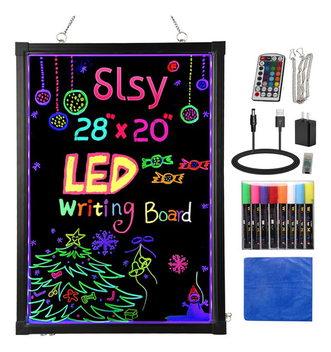 Tablero De Escritura Led Iluminado, 24''x16  Pizarra De...