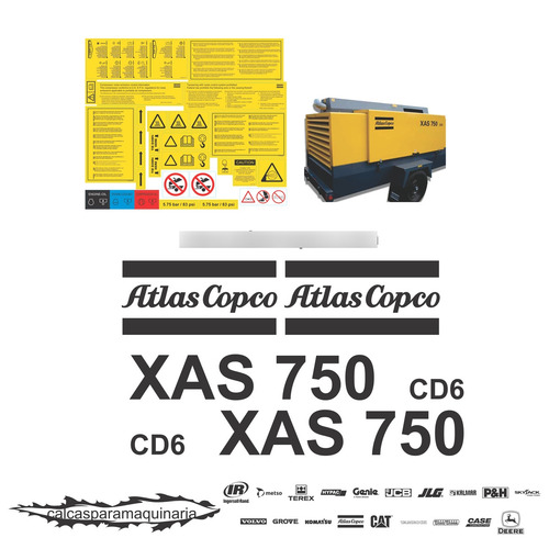 Juego De Calcas Para Atlas Copco Xas 750