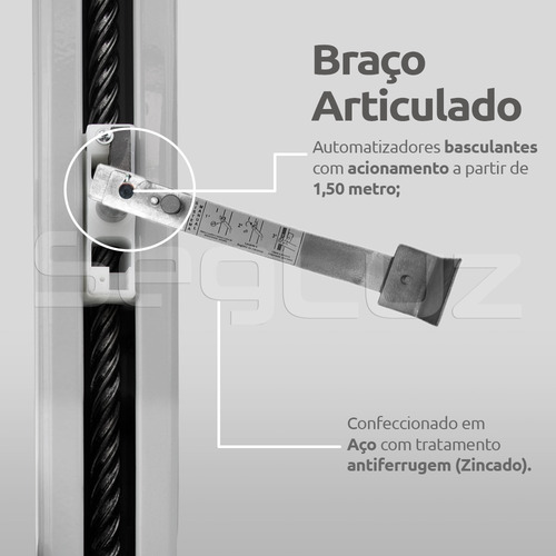 Imagem 4 de 9 de Kit Motor Portão Eletrônico Basculante Jetflex 1/2 + Suporte