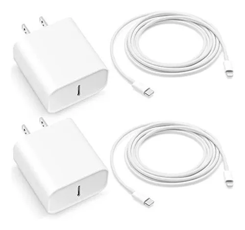 Cargador rápido para iPhone 14 13 12 11 [certificado Apple MFi] Cargador de  pared PD tipo C de 20 W con cable de carga de 6 pies, compatible con