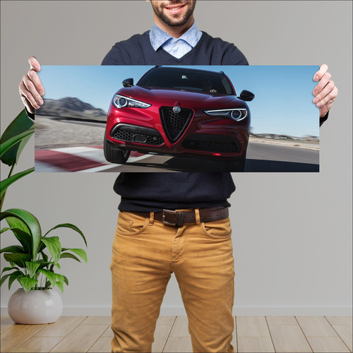 Cuadro 30x80cm Auto 2018 Alfa Romeo Stelvio Nero 412