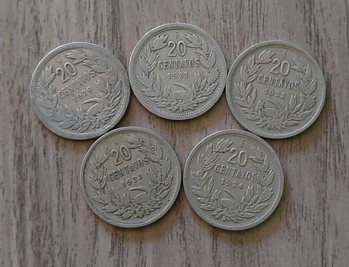 Lote De 15 Monedas De 20 Centavos Años 1920 - 1941