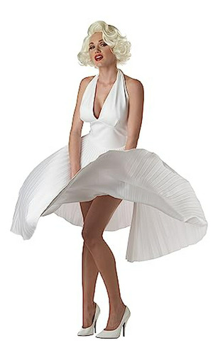 Disfraz Vestido Halter Blanco De Lujo