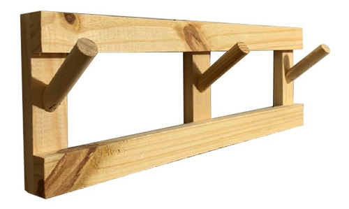 Perchero Escandinavo De Pared De Madera De Pino 3 Ganchos