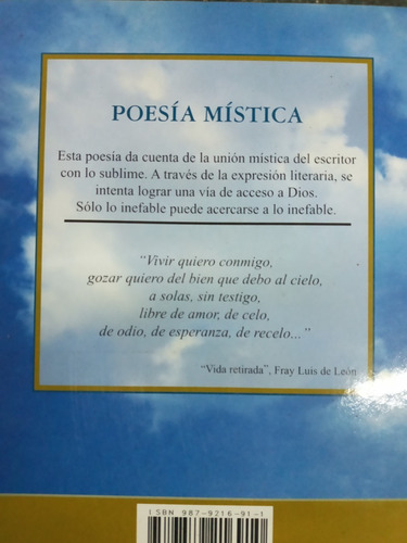 Imagen 2 de 5 de Que Muero Porque No Muero... * Antologia Poesia Mistica *