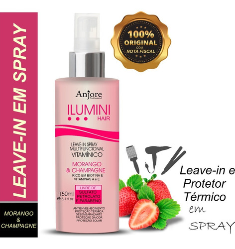 Leavein Spray Vitaminas E Biotina Ilumini Hair 150ml Anjore
