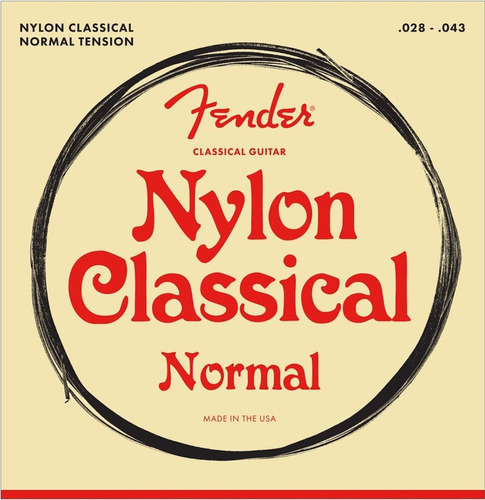 Fender Classical Nylon Encordado .028 Para Guitarra Criolla