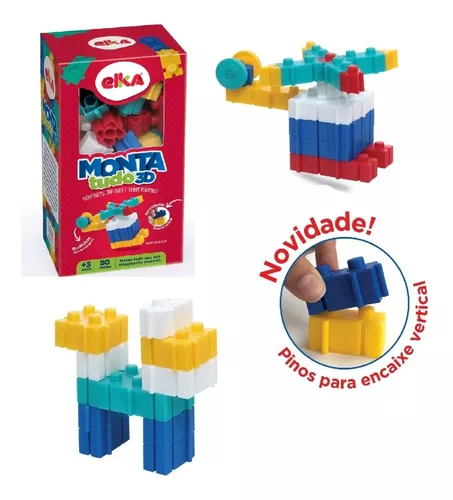 Blocos De Montar - Monta Tudo 3d 50 Peças 1055 - Elka