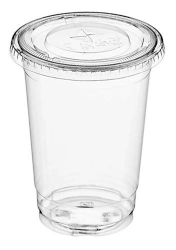 Vaso Plastico Con Tapa Plana 12 Oz (50 Und)