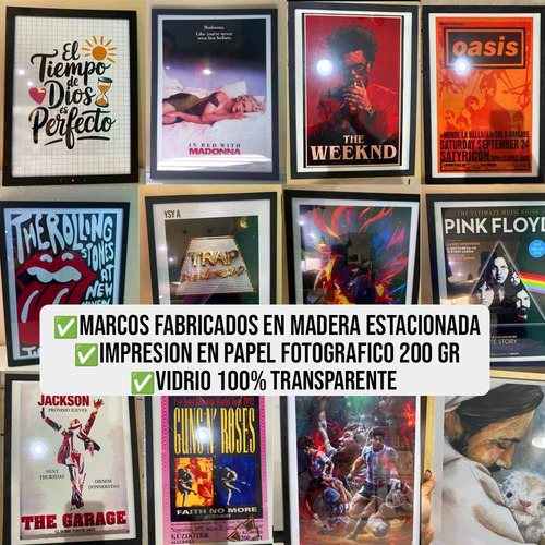 Cuadro Fleetwood Mac The Dance 30x40 Con Vidrio Y Marco C778 Negro Clasico