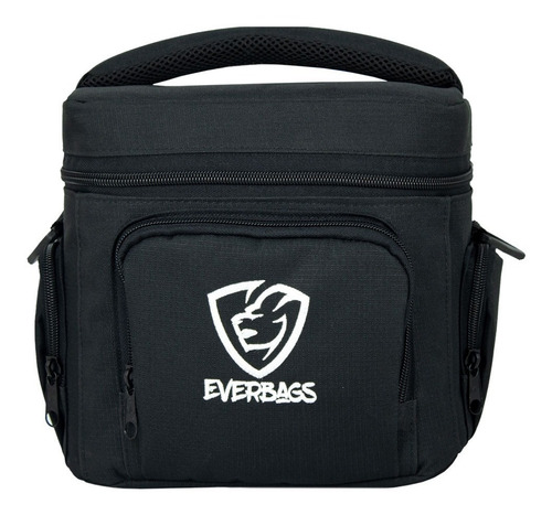 Imagem 1 de 6 de Bolsa Térmica Fitness Master Marmita Preto Branco Lancheira