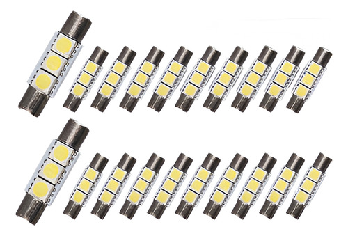 20 X Fusible Blanco Festoon 29mm - 31mm 5050 3smd Visera Toc