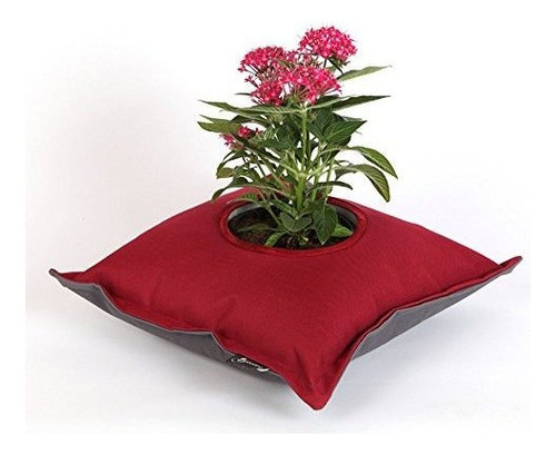 Fiorina Flor Maceta Almohada Burdeos