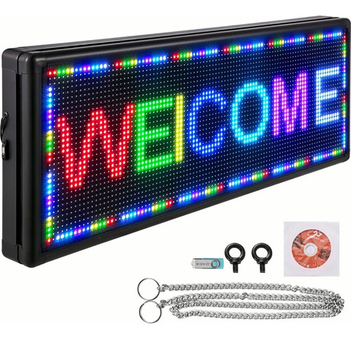 Vevor Letrero Led Programable 7 Colores 40x15 Pulgadas Wifi