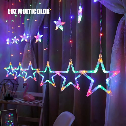 Imagen 3 de 8 de Extensión Tipo Cortina De Luces De Navideñas Con Motivos
