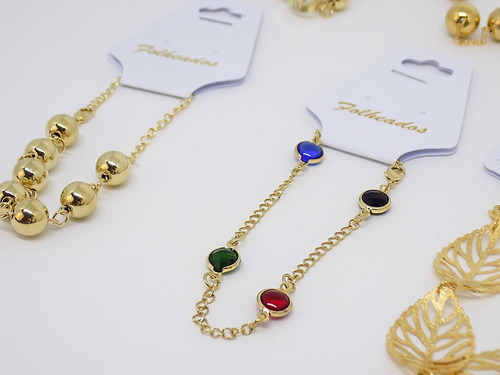 Atacado Pulseira Feminina Com 5 Folheado Revenda Nf