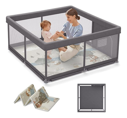 Fodoss Baby Playpen With Mat, Small Baby Play Pen(47x47inch)