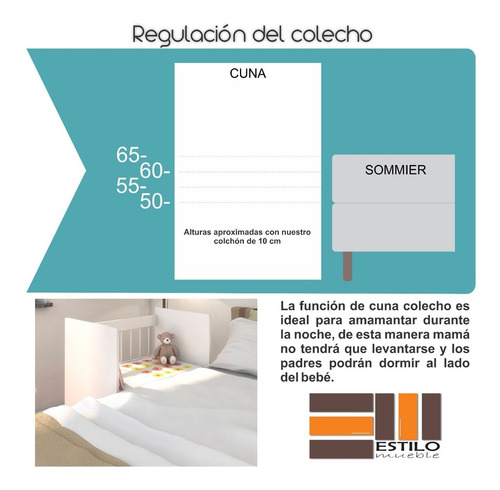 Cuna Multifuncion 100x50 Colecho Escritorio Con Colchon