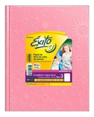 Cuaderno Exito 3 Tapa Carton Dura 100 Hojas Araña Color Rosa