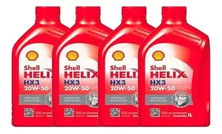 4l Oleo 20w50 Shell Helix Hx3 Multiviscoso Api Sl Alta Km