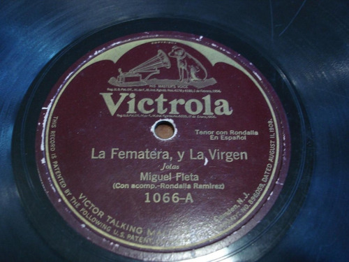 Pasta Miguel Fleta Victrola 1066 C65