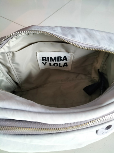 Bimba Y Lola - Bandolera Original. Gris Liso Níquel Blanco (Usado)
