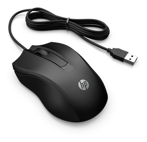 Mouse Com Fio Hp 100 Usb 1600dpi Original Preto