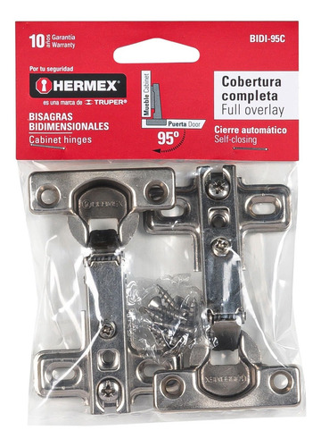 Bisagra Bidimensional 95° Cobertura Competa Mueble 2pz 43156