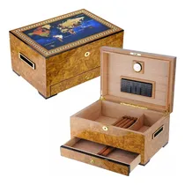 Comprar Caja Para Habanos Con Cajón Humidor Para Puros Cigarros Marrón Claro