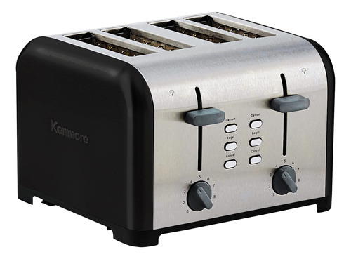 Kenmore Tostadora De 4 Rebanadas Acero Inoxidable Negro