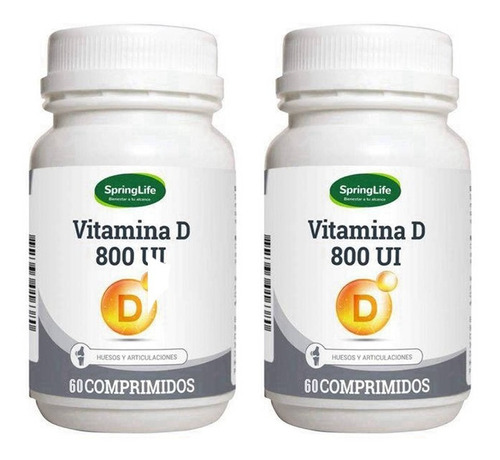 2 Vitamina D3 800 Ui - 120 Capsulas - Springlife 