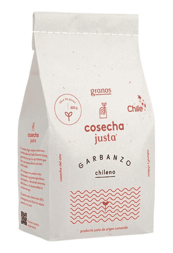 Cosecha Justa Garbanzo Con Piel Chileno Sin Gluten 600 G