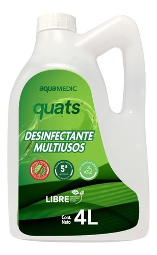 Limpiador Sanitizante Quats Para Superficies 4 Lt Tapa Plana