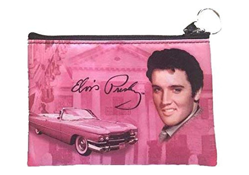 Elvis Bolsa De Maquillaje Rosa Con Guitarras