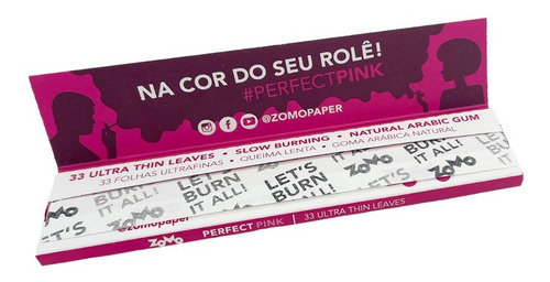 Imagem 5 de 6 de Caixa Seda Zomo Perfect Pink Rosa C/25 Livretos Atacado Smok
