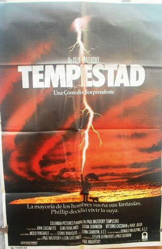 Afiche Original De La Película Tempestad De Paul Mazursky
