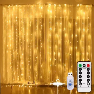 Cortinas Serie Luces 600 Led Decorativas Usb 8 Modos 6x3m