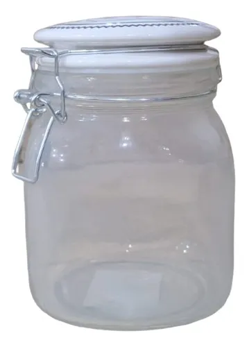 comprar Frasco Vidrio Hermetico Tapa Ceramica Cierre Clip 750ml