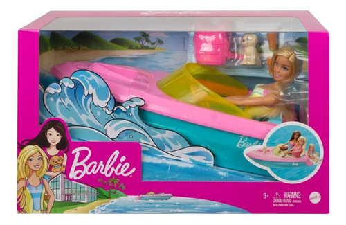 Muñeca Barbie Con Lancha Y Mascota Cachorrito