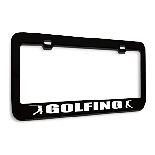 Metal License Plate Frame I'd Rather Be Golfing Golf Me...