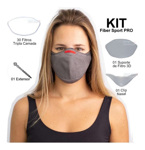 Imagem 1 de 5 de Kit Máscara De Proteção Fiber Knit Sport Pro Original Com Nf