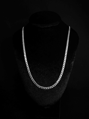 Cadena Dije Plata Fina 925 Gruesa Cubana Barbada Para Hombre 60 Cm De Largo 4 Mm Calibre 100 Collar Ideal Para Regalar En Ocasiones Especiales Como Cumpleaños Momentos Especiales