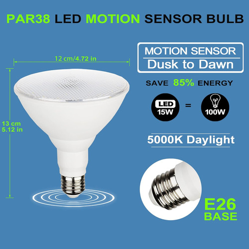 Bombillas De Luz De Inundación Para Exteriores Con Sensor De