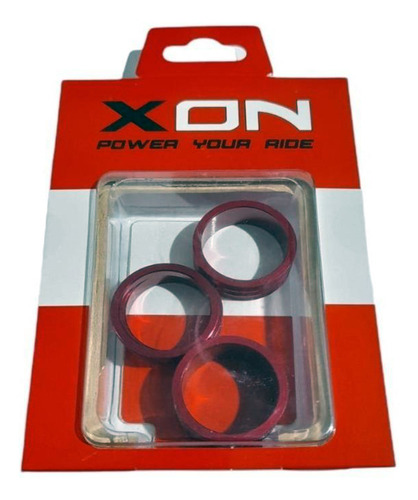 Suplementos Espaciadores Horquilla Bicicleta Alum Rojo Xon