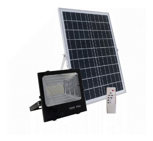 Reflector 120 Led Con Panel Solar  100w Y Control Remoto 