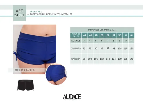 Short De Lycra Con Tiras Laterales Audace Talles Especiales